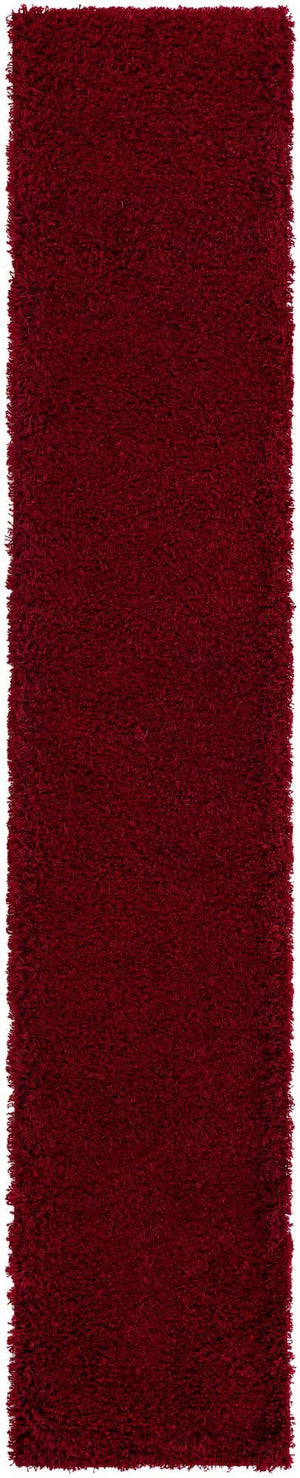Cherry Red 2' 7 x 13' 1 Solid Shag Runner Area Rug Thick Soft Touch Fluffy & Plush Shaggy Pile