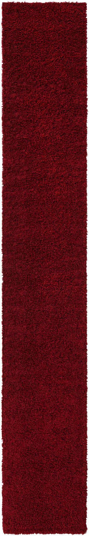 Cherry Red 2' 7 x 16' 5 Solid Shag Runner Area Rug Thick Soft Touch Fluffy & Plush Shaggy Pile