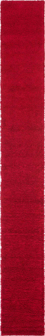 Cherry Red 2' 7 x 19' 8 Solid Shag Runner Area Rug Thick Soft Touch Fluffy & Plush Shaggy Pile