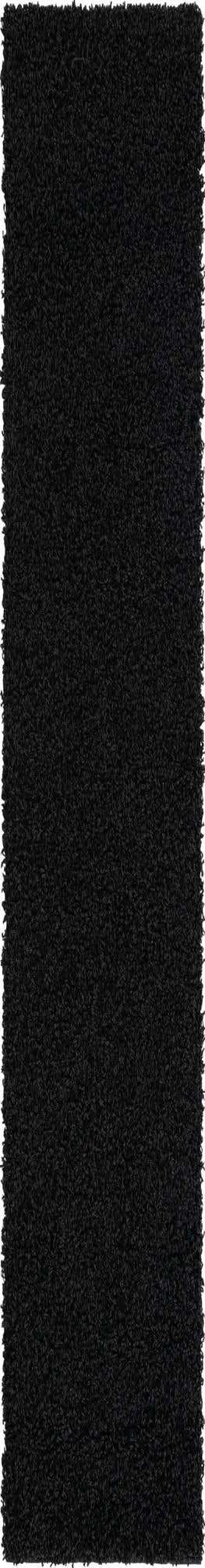 Jet Black 2' 7 x 19' 8 Solid Shag Runner Area Rug Thick Soft Touch Fluffy & Plush Shaggy Pile