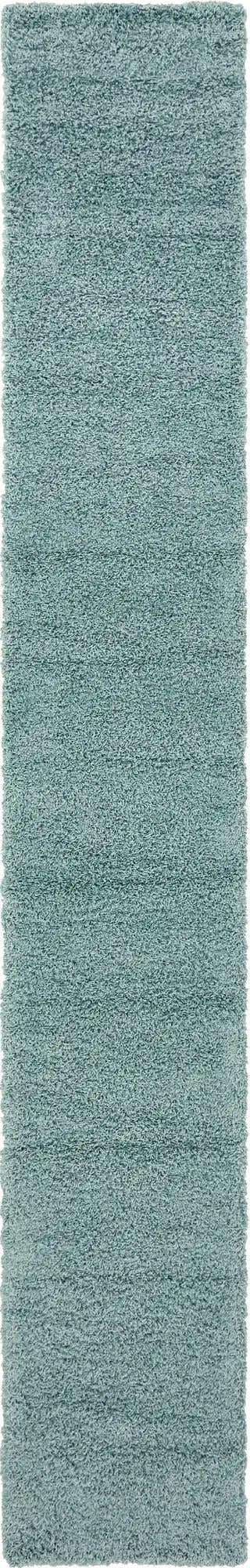 Light Slate Blue 2' 7 x 16' 5 Solid Shag Runner Area Rug Thick Soft Touch Fluffy & Plush Shaggy Pile