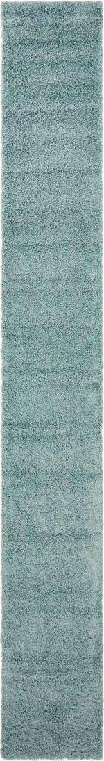Light Slate Blue 2' 7 x 19' 8 Solid Shag Runner Area Rug Thick Soft Touch Fluffy & Plush Shaggy Pile