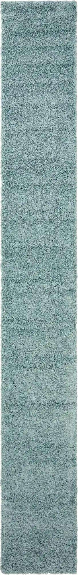 Light Slate Blue 2' 7 x 19' 8 Solid Shag Runner Area Rug Thick Soft Touch Fluffy & Plush Shaggy Pile