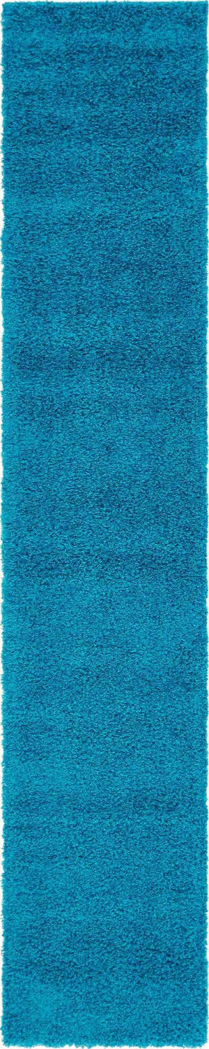 Turquoise 2' 7 x 13' 1 Solid Shag Runner Area Rug Thick Soft Touch Fluffy & Plush Shaggy Pile
