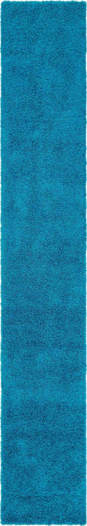 Turquoise 2' 7 x 16' 5 Solid Shag Runner Area Rug Thick Soft Touch Fluffy & Plush Shaggy Pile