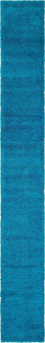 Turquoise 2' 7 x 19' 8 Solid Shag Runner Area Rug Thick Soft Touch Fluffy & Plush Shaggy Pile