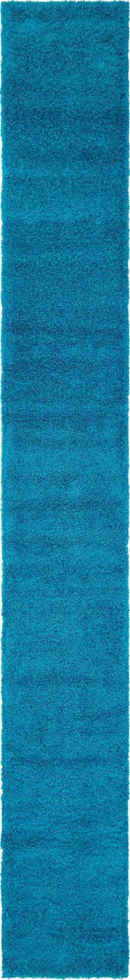 Turquoise 2' 7 x 19' 8 Solid Shag Runner Area Rug Thick Soft Touch Fluffy & Plush Shaggy Pile