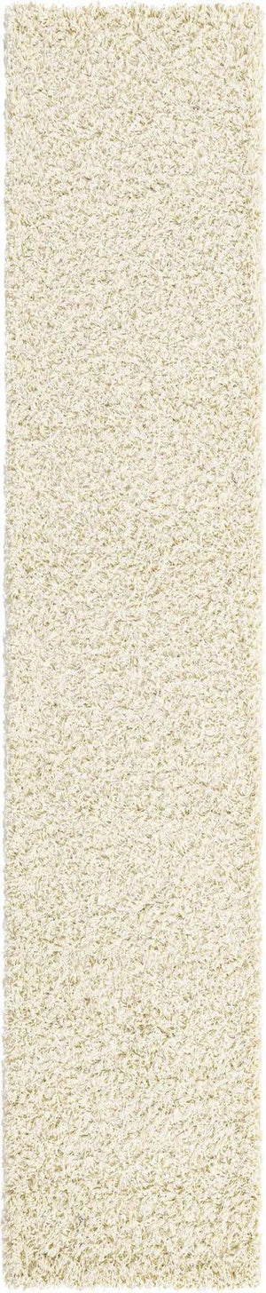Pure Ivory 2' 7 x 13' 1 Solid Shag Runner Area Rug Thick Soft Touch Fluffy & Plush Shaggy Pile