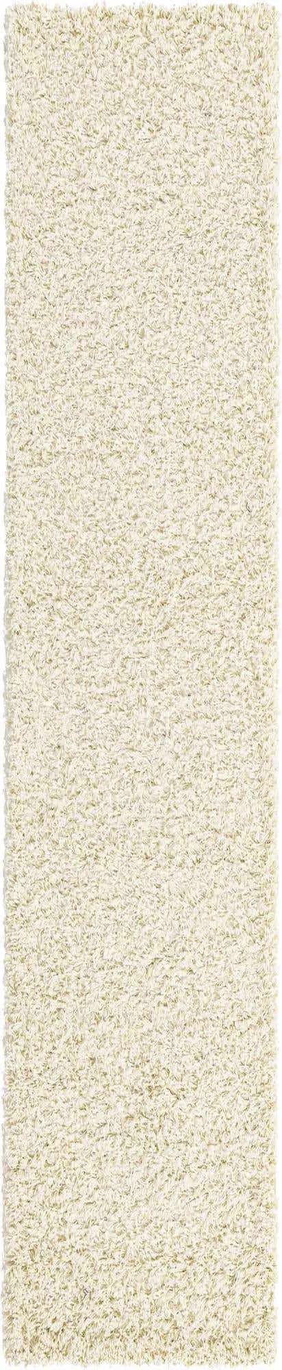 Pure Ivory 2' 7 x 13' 1 Solid Shag Runner Area Rug Thick Soft Touch Fluffy & Plush Shaggy Pile