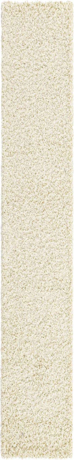 Pure Ivory 2' 7 x 16' 5 Solid Shag Runner Area Rug Thick Soft Touch Fluffy & Plush Shaggy Pile