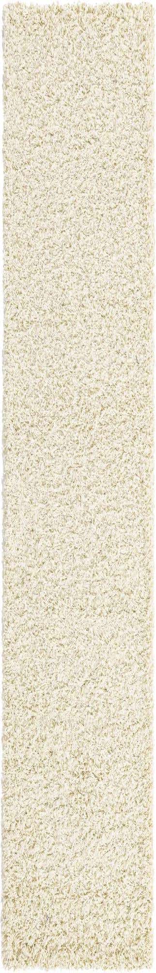 Pure Ivory 2' 7 x 16' 5 Solid Shag Runner Area Rug Thick Soft Touch Fluffy & Plush Shaggy Pile