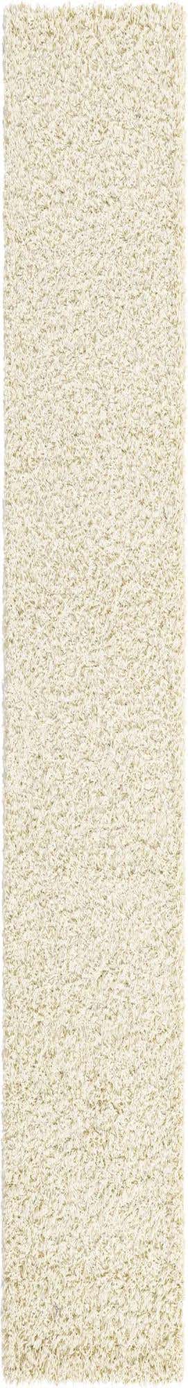 Pure Ivory 2' 7 x 19' 8 Solid Shag Runner Area Rug Thick Soft Touch Fluffy & Plush Shaggy Pile