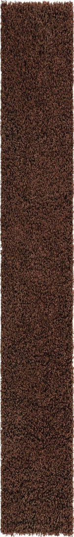 Chocolate Brown 2' 7 x 19' 8 Solid Shag Runner Area Rug Thick Soft Touch Fluffy & Plush Shaggy Pile