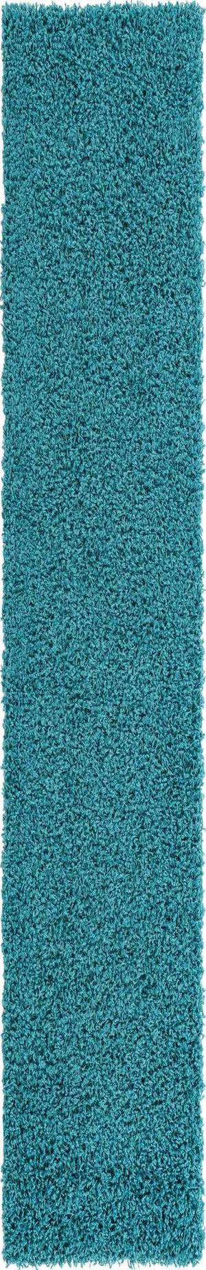Deep Aqua Blue 2' 7 x 16' 5 Solid Shag Runner Area Rug Thick Soft Touch Fluffy & Plush Shaggy Pile