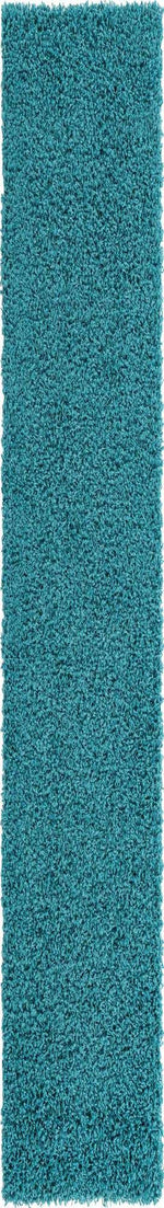 Deep Aqua Blue 2' 7 x 19' 8 Solid Shag Runner Area Rug Thick Soft Touch Fluffy & Plush Shaggy Pile