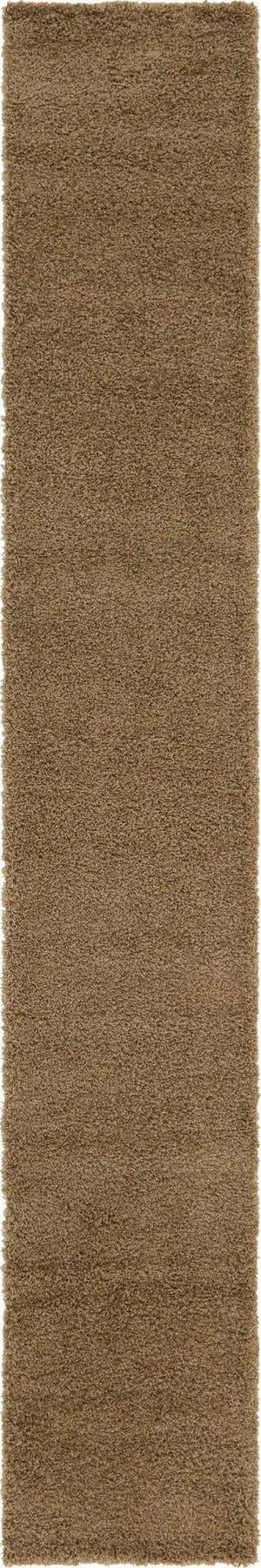 Sandy Brown 2' 7 x 19' 8 Solid Shag Runner Area Rug Thick Soft Touch Fluffy & Plush Shaggy Pile