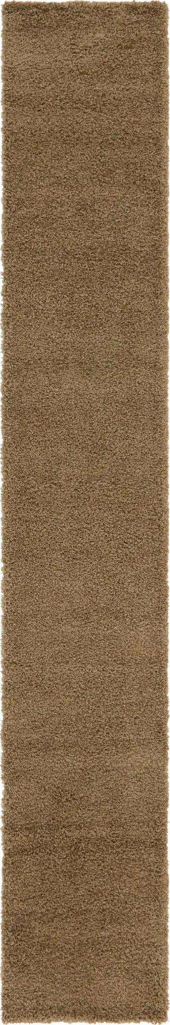 Sandy Brown 2' 7 x 19' 8 Solid Shag Runner Area Rug Thick Soft Touch Fluffy & Plush Shaggy Pile