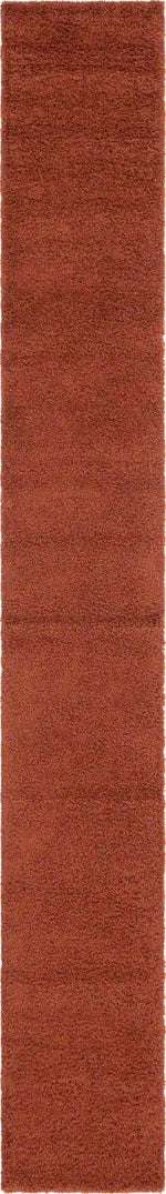 Terracotta 2' 7 x 19' 8 Solid Shag Runner Area Rug Thick Soft Touch Fluffy & Plush Shaggy Pile