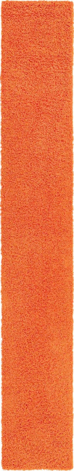 Tiger Orange 2' 6 x 16' 5 Solid Shag Runner Rug
