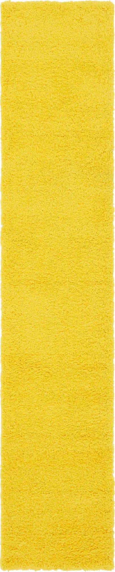 Tuscan Sun Yellow 2' 7 x 13' 1 Solid Shag Runner Area Rug Thick Soft Touch Fluffy & Plush Shaggy Pile