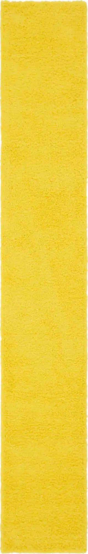 Tuscan Sun Yellow 2' 7 x 16' 5 Solid Shag Runner Area Rug Thick Soft Touch Fluffy & Plush Shaggy Pile