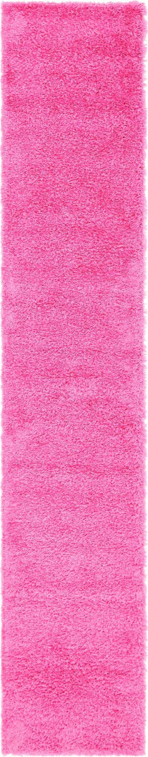 Taffy Pink 2' 6 x 13' 1 Solid Shag Runner Rug