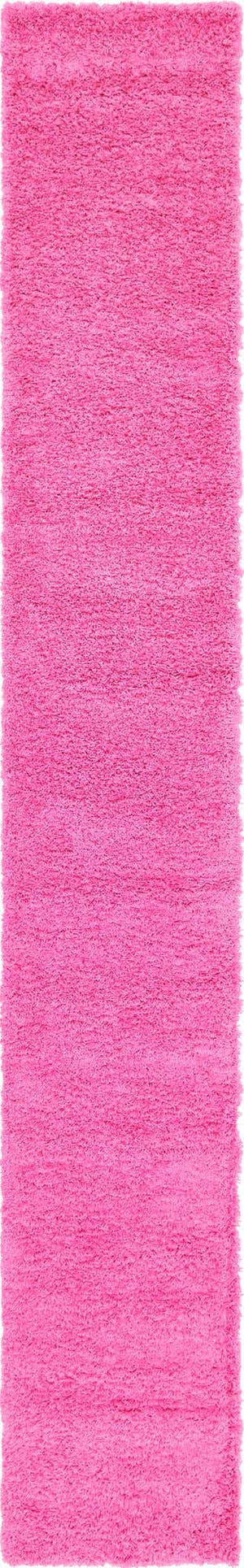 Taffy Pink 2' 7 x 16' 5 Solid Shag Runner Area Rug Thick Soft Touch Fluffy & Plush Shaggy Pile