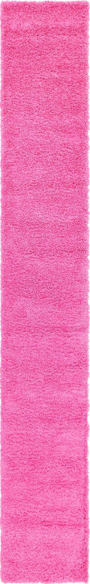 Taffy Pink 2' 7 x 16' 5 Solid Shag Runner Area Rug Thick Soft Touch Fluffy & Plush Shaggy Pile