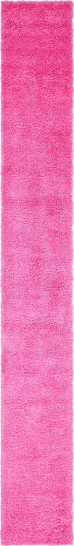 Taffy Pink 2' 7 x 19' 8 Solid Shag Runner Area Rug Thick Soft Touch Fluffy & Plush Shaggy Pile
