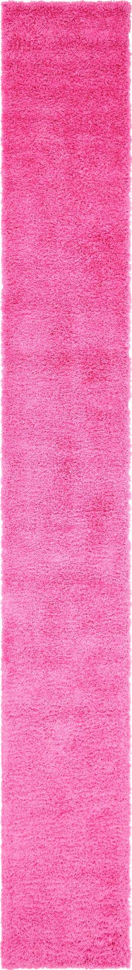 Taffy Pink 2' 7 x 19' 8 Solid Shag Runner Area Rug Thick Soft Touch Fluffy & Plush Shaggy Pile