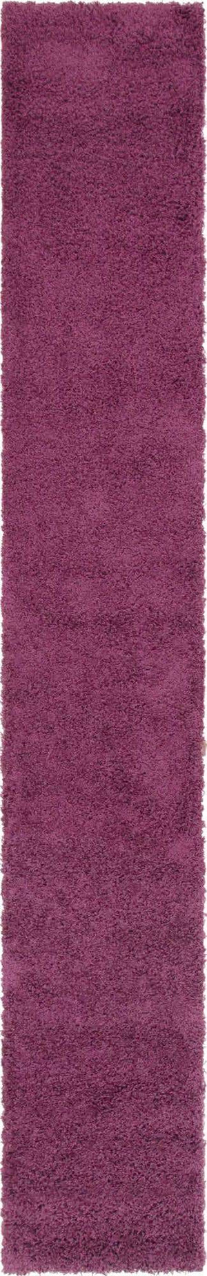 Eggplant Purple 2' 6 x 16' 5 Solid Shag Runner Rug
