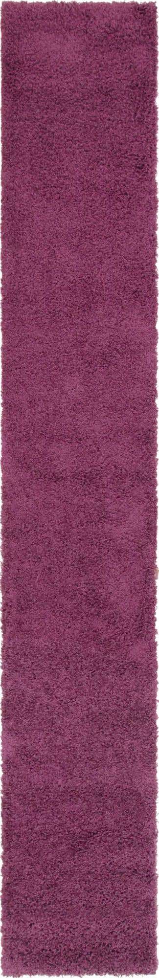 Eggplant Purple 2' 6 x 16' 5 Solid Shag Runner Rug