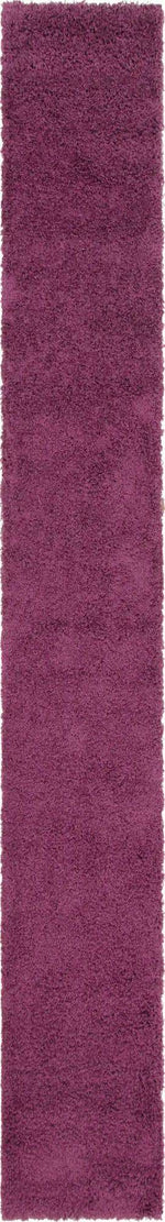 Eggplant Purple 2' 7 x 19' 8 Solid Shag Runner Area Rug Thick Soft Touch Fluffy & Plush Shaggy Pile