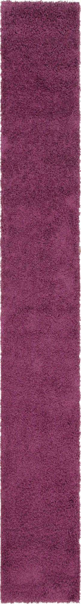 Eggplant Purple 2' 7 x 19' 8 Solid Shag Runner Area Rug Thick Soft Touch Fluffy & Plush Shaggy Pile