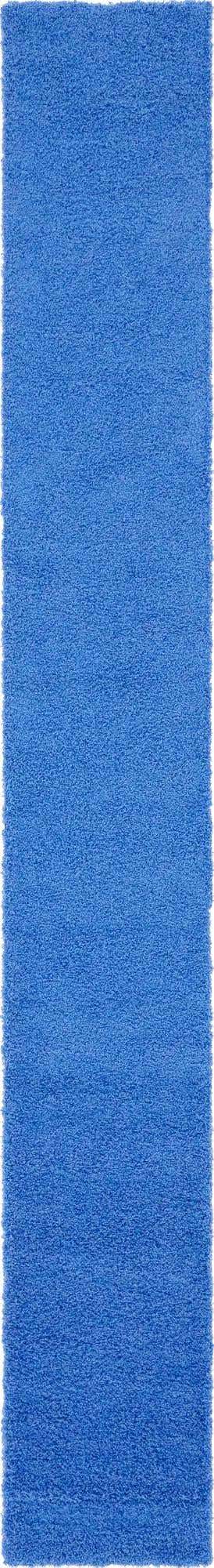 Periwinkle Blue 2' 7 x 19' 8 Solid Shag Runner Area Rug Thick Soft Touch Fluffy & Plush Shaggy Pile