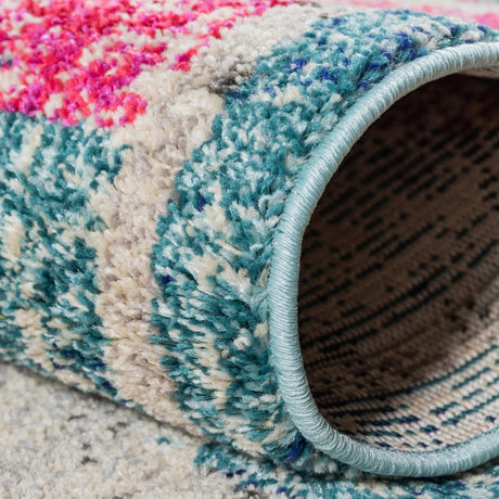 Multicolor 10' 6 x 16' 5 Vita Rectangle Area Rug Colorful Vivid Vintage Style Modern Indoor Easy Clean Durable Carpet Mat for Home Interior Design for Sale at Rug Engine