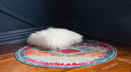 Multicolor 4' 1 x 4' 1 Vita Round Area Rug