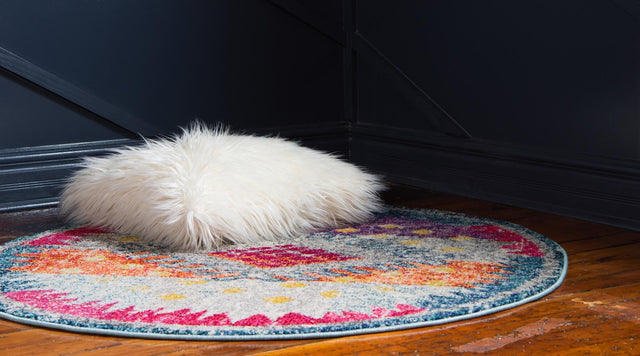 Multicolor 4' 1 x 4' 1 Vita Round Area Rug