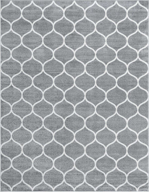 Light Gray 7' 10 x 10' Trellis Frieze Rectangle Area Rug Geometric Modern Unique Stain Resistant Easy Clean Carpet for Living, Dining, Bedrooms, Office for Sale at Rug Engine