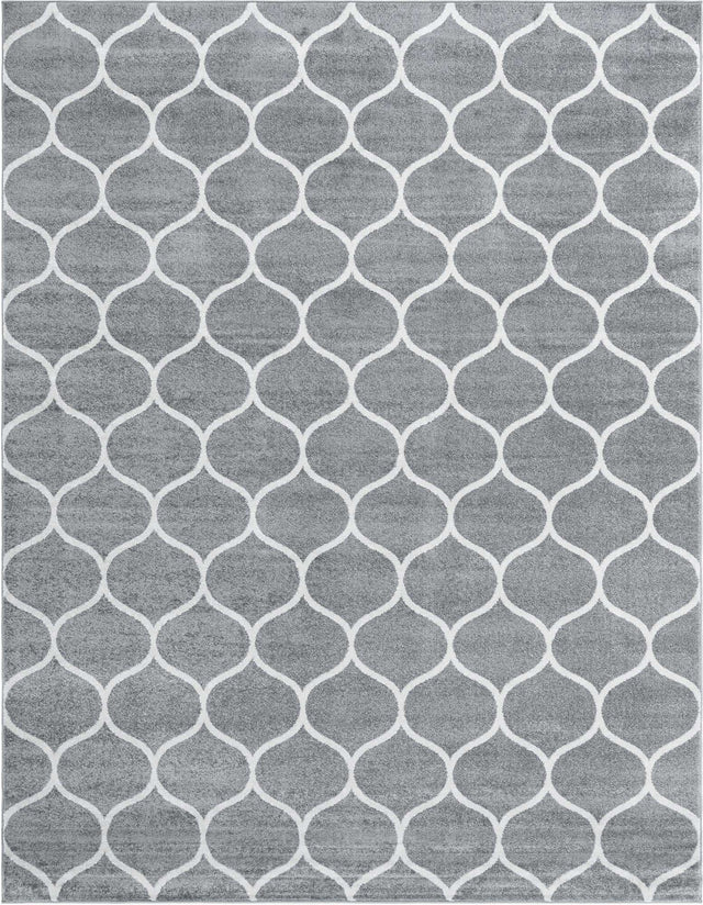 Light Gray 7' 10 x 10' Trellis Frieze Rectangle Area Rug Geometric Modern Unique Stain Resistant Easy Clean Carpet for Living, Dining, Bedrooms, Office for Sale at Rug Engine