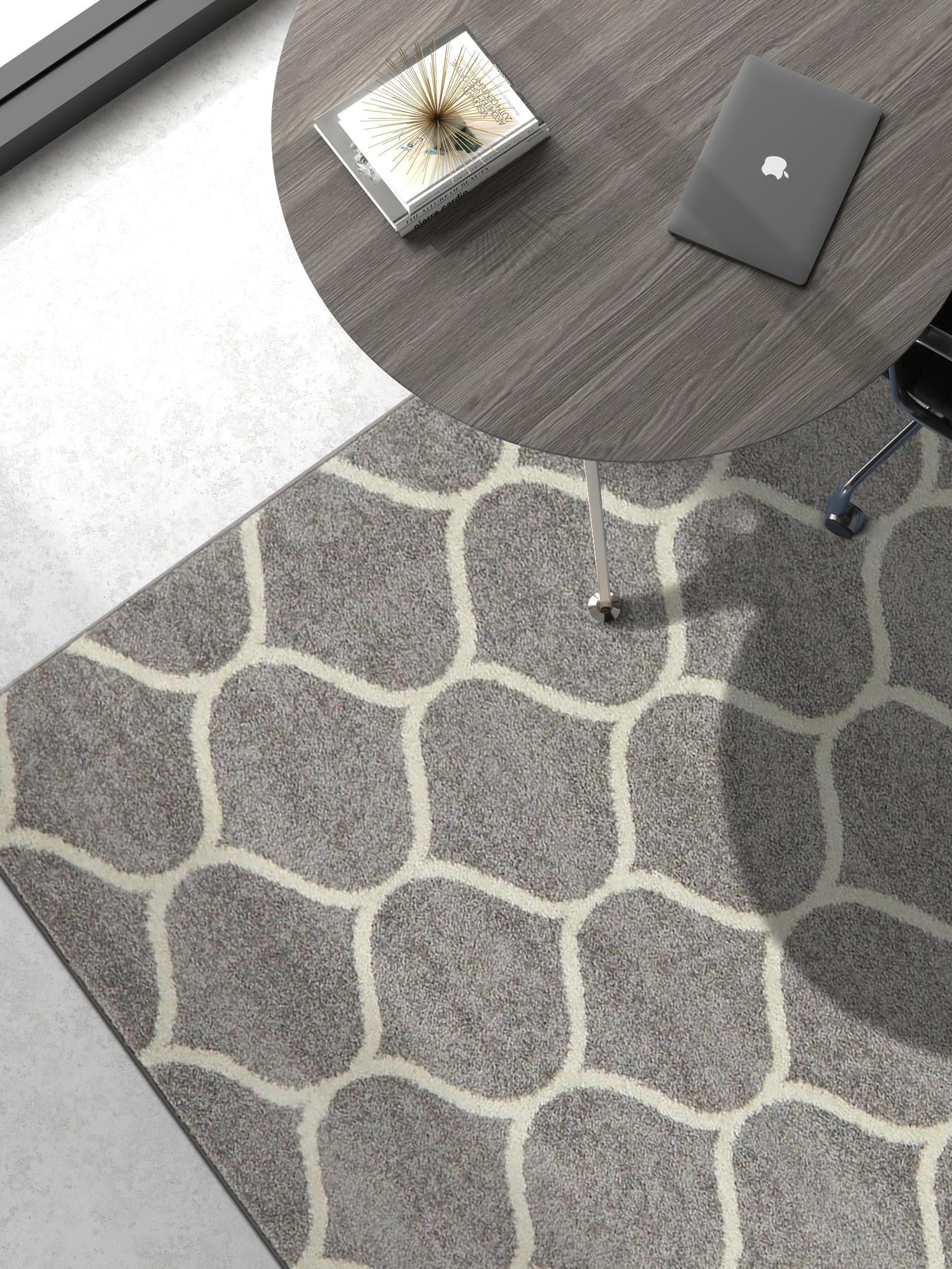 Light Gray 2' x 3' 1 Trellis Frieze Rectangle Area Rug Geometric Modern Unique Stain Resistant Easy Clean Carpet for Living, Dining, Bedrooms, Office for Sale at Rug Engine