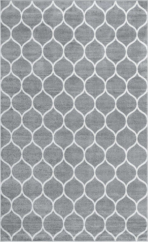 Light Gray 5' 3 x 8' Trellis Frieze Rectangle Area Rug Geometric Modern Unique Stain Resistant Easy Clean Carpet for Living, Dining, Bedrooms, Office for Sale at Rug Engine