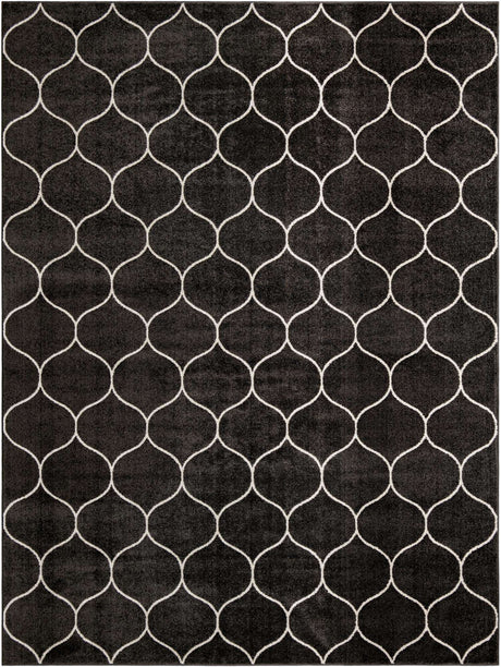 Dark Gray 9' x 12' Trellis Frieze Rectangle Area Rug Geometric Modern Unique Stain Resistant Easy Clean Carpet for Living, Dining, Bedrooms, Office for Sale at Rug Engine
