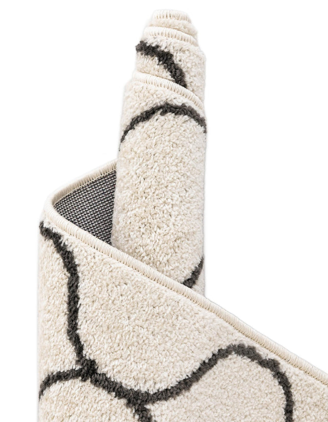 Ivory 7' 10 x 11' Trellis Frieze Rectangle Area Rug Geometric Modern Unique Stain Resistant Easy Clean Carpet for Living, Dining, Bedrooms, Office for Sale at Rug Engine