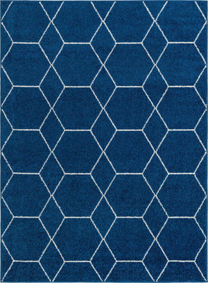 Navy Blue 9' x 12' 2 Trellis Frieze Rectangle Rug