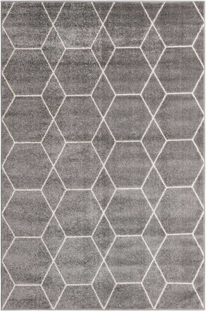 Light Gray 5' 1 x 8' Trellis Frieze Rectangle Rug