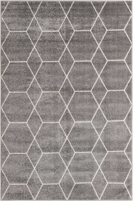 Light Gray 5' 1 x 8' Trellis Frieze Rectangle Rug