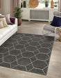 Dark Gray 5' 1 x 8' Trellis Frieze Rectangle Rug