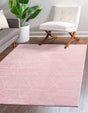 Light Pink 2' x 3' 1 Trellis Frieze Rectangle Area Rug Geometric Modern Unique Stain Resistant Easy Clean Carpet for Living, Dining, Bedrooms, Office for Sale at Rug Engine