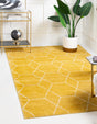 Yellow 4' 1 x 6' 1 Trellis Frieze Rectangle Area Rug Geometric Modern Unique Stain Resistant Easy Clean Carpet for Living, Dining, Bedrooms, Office for Sale at Rug Engine